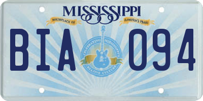 MS license plate BIA094