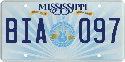 MS license plate BIA097