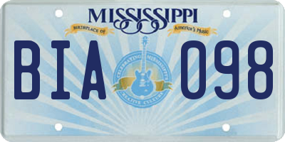 MS license plate BIA098