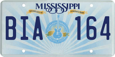 MS license plate BIA164