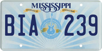 MS license plate BIA239