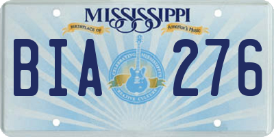 MS license plate BIA276