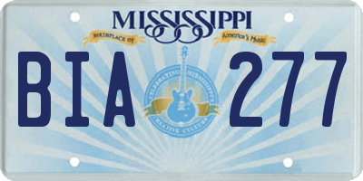 MS license plate BIA277