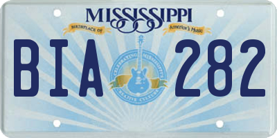 MS license plate BIA282