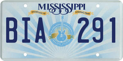 MS license plate BIA291