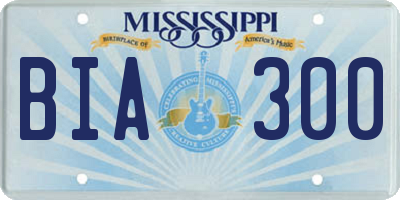 MS license plate BIA300