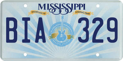 MS license plate BIA329
