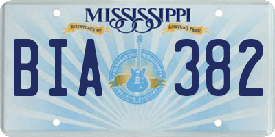 MS license plate BIA382