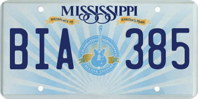 MS license plate BIA385