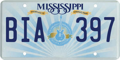 MS license plate BIA397