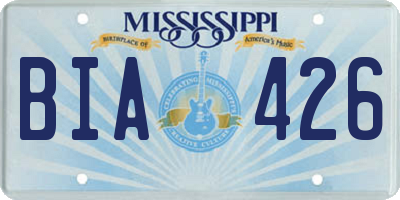 MS license plate BIA426