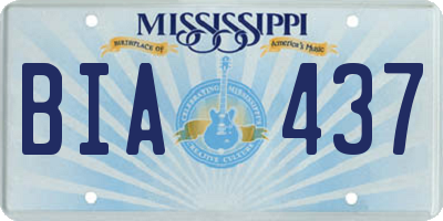 MS license plate BIA437