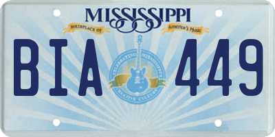 MS license plate BIA449