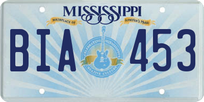 MS license plate BIA453
