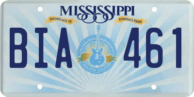 MS license plate BIA461