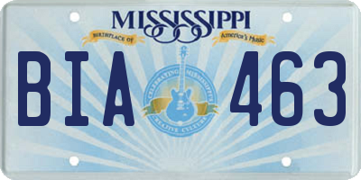 MS license plate BIA463