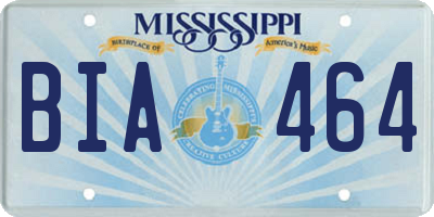 MS license plate BIA464