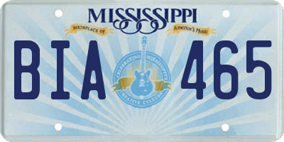 MS license plate BIA465