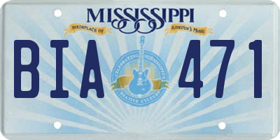 MS license plate BIA471