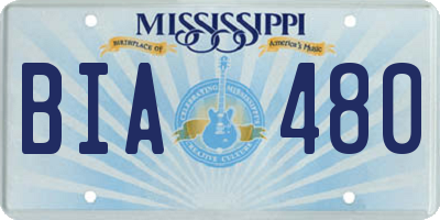 MS license plate BIA480