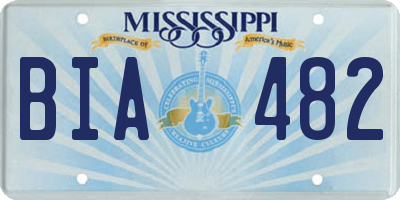 MS license plate BIA482
