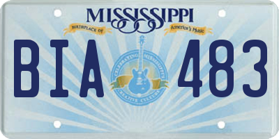 MS license plate BIA483