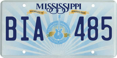 MS license plate BIA485