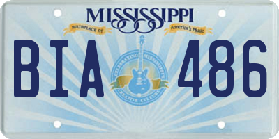 MS license plate BIA486