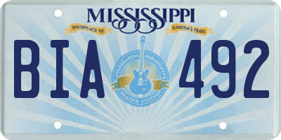 MS license plate BIA492