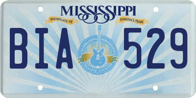 MS license plate BIA529