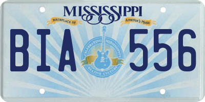 MS license plate BIA556