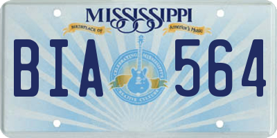 MS license plate BIA564