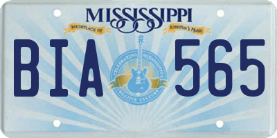 MS license plate BIA565