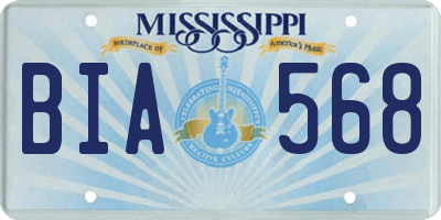 MS license plate BIA568
