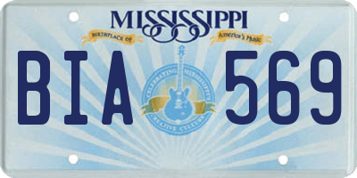 MS license plate BIA569