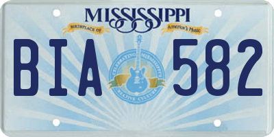 MS license plate BIA582