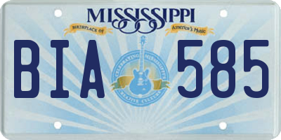 MS license plate BIA585