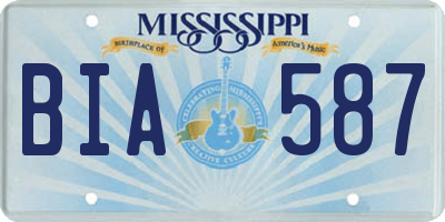 MS license plate BIA587