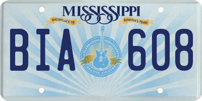 MS license plate BIA608