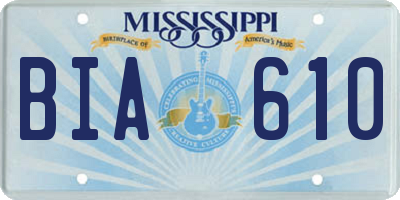 MS license plate BIA610