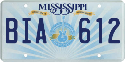 MS license plate BIA612