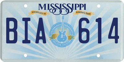 MS license plate BIA614