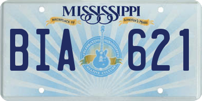 MS license plate BIA621