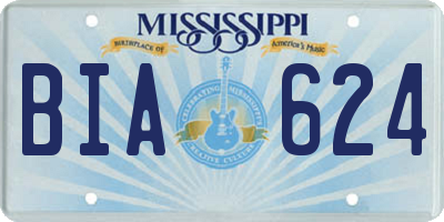 MS license plate BIA624