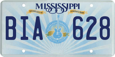 MS license plate BIA628
