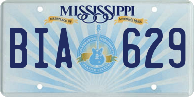 MS license plate BIA629