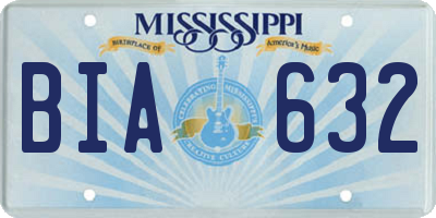 MS license plate BIA632