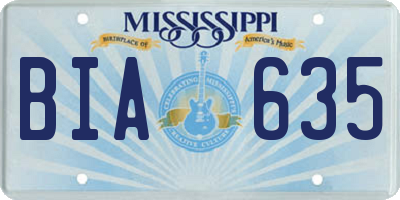 MS license plate BIA635