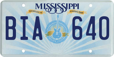 MS license plate BIA640