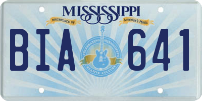 MS license plate BIA641